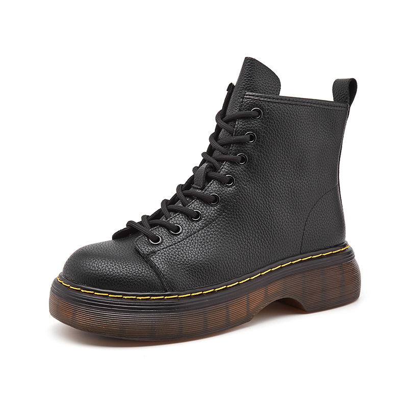 New 2021 Winter Shoes for Women Platform Martin Boots Genuine Leather Fashion Brand Female Cowboy Ankle Boots Ladies Booties 2.5