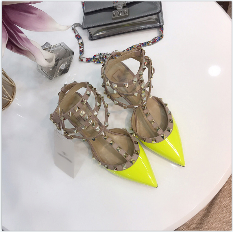

2021 Good Quality Fashion Women Luxurys Designers Shoes Designer Sandals Womens Luxury High Heels Sandal Dress Shoess With Box Size 35-41 -G435, Yellow