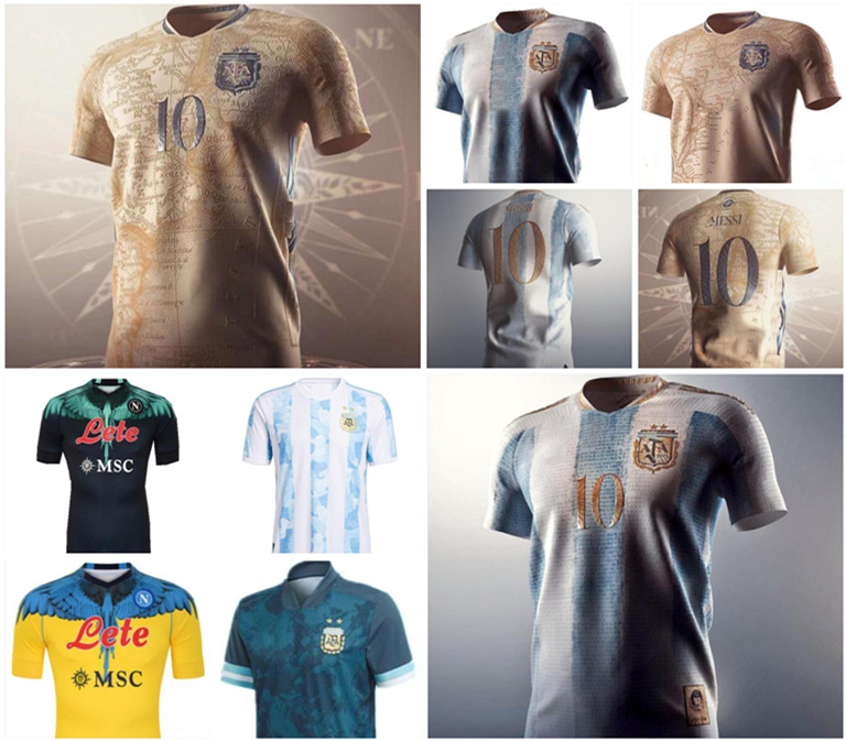 

2021 Argentina MESSI Retro Jerseys 1978 1986 Maradona Soccer Jersey 2022 Naples Napoli home away Football Shirt, Colour 6
