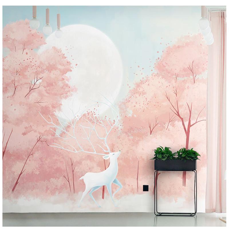 

Wallpapers Custom 3D Oil Painting Mural Japanese Style And Wind Romantic Cherry Blossom House Business Home Background Wallpaper, As pic