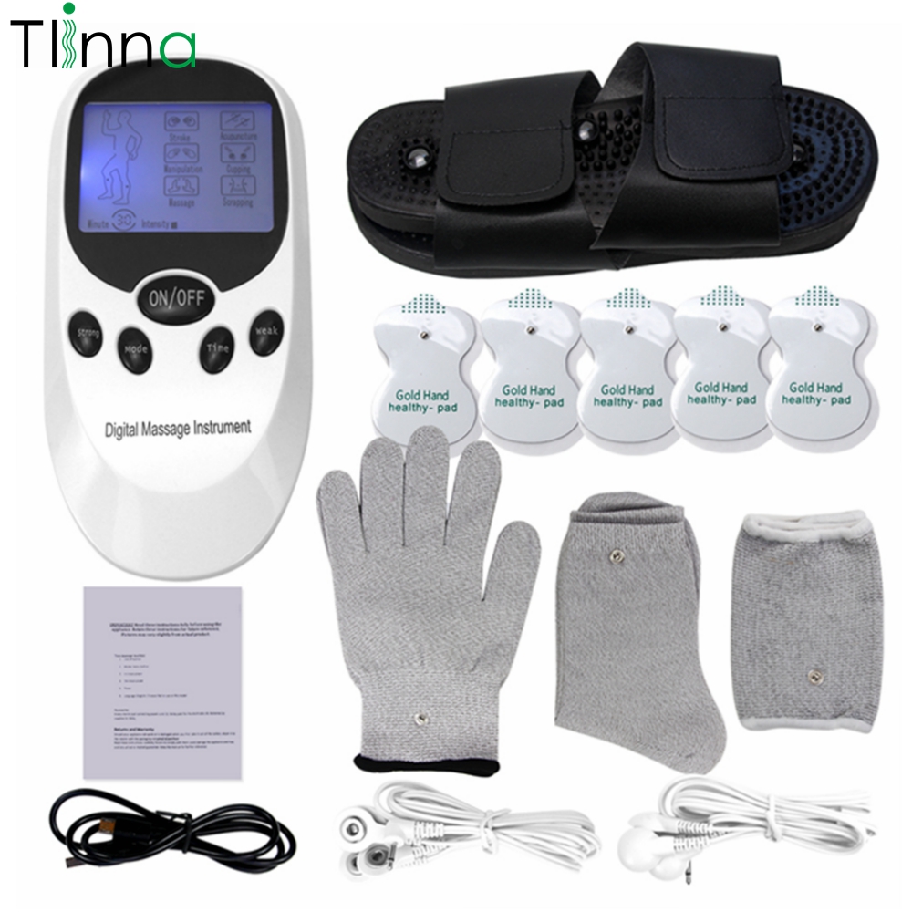 

Digital Electric Tens Acupuncture Muscle Stimulator Therapy Tens Back Neck Massager Full Body EMS 8 Models Health Care Machine