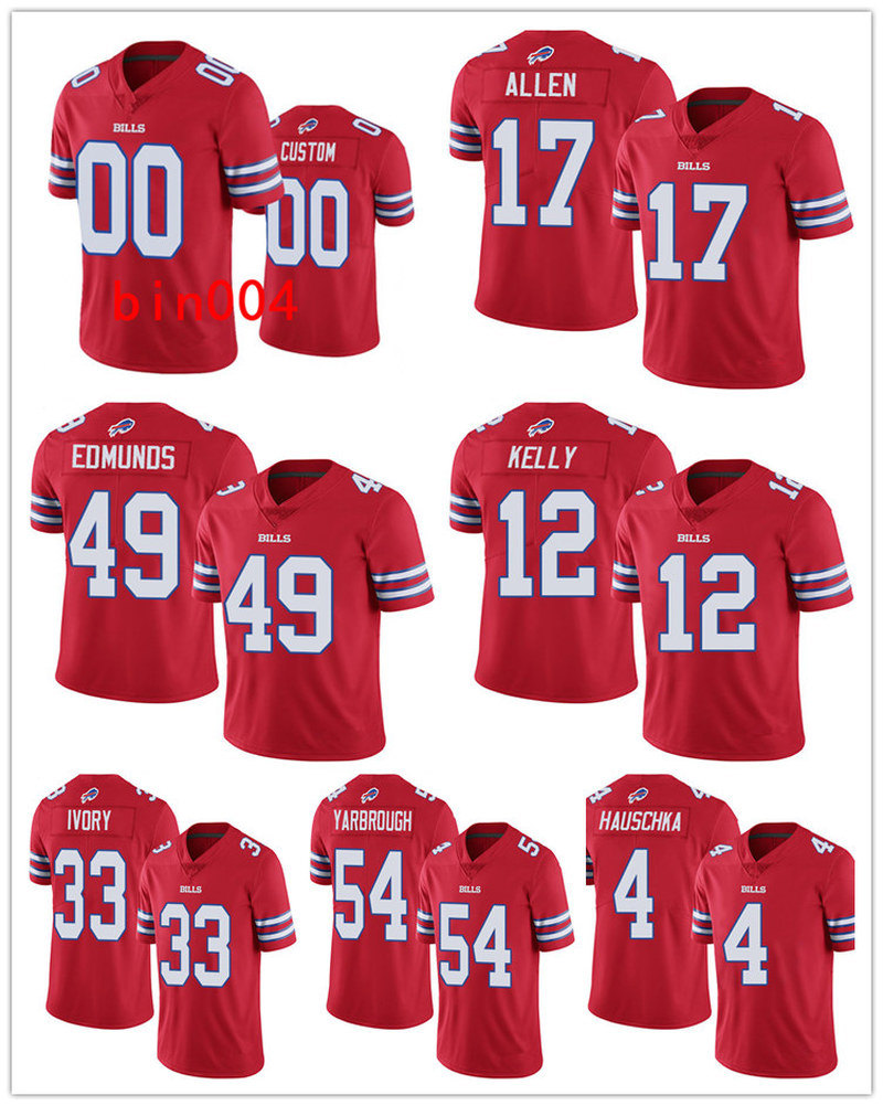 

Buffalo''Bills''MEN WOMEN YOUTH Jim Kelly Josh Allen Tremaine Edmunds Limited Jersey Football Red Rush Vapor Untouchable