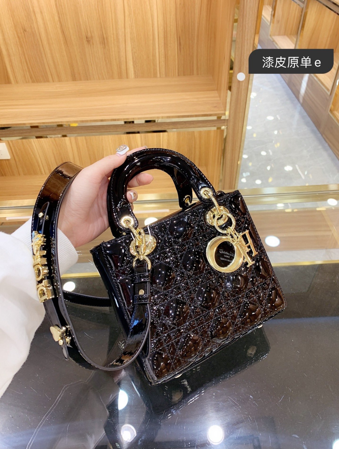 

luxury handbag fashion women crossbody bag favorite design logo chain clutch leather handbags bags wallet - l5123, Red;black