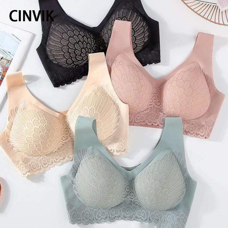 

Bras Fashion Women Sexy Bra Push Up Underwear Comfortable Gathers -Proof Pad Female Seamless Lace Bralette Intimate Lingerie, Red;black