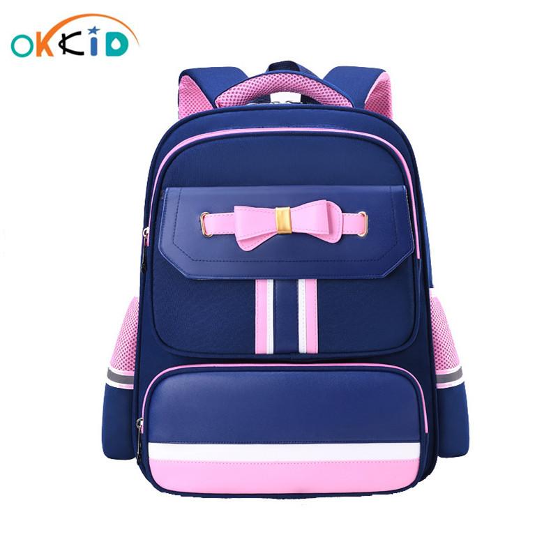 

School Bags OKKID Kids Children Backpack Girls Cute For Bowknot Kawaii Book Bag Girl Gift Drop