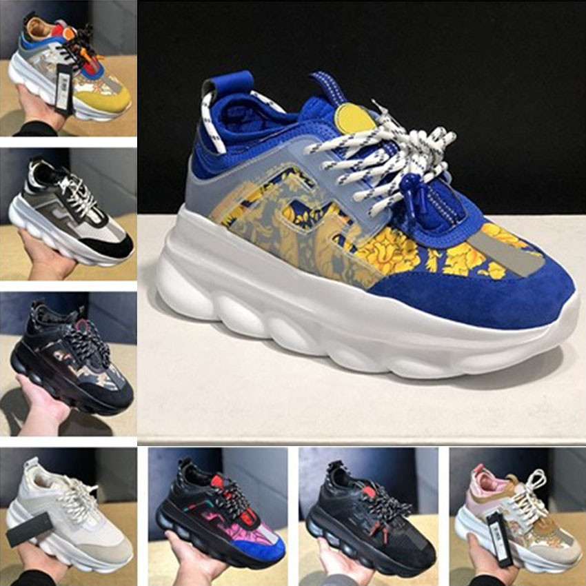 

Women men des chaussures casual Shoes Leather Patchwork Triple S Breathable chain reaction sneakers schuhe walking Trainers size 36-46, Black