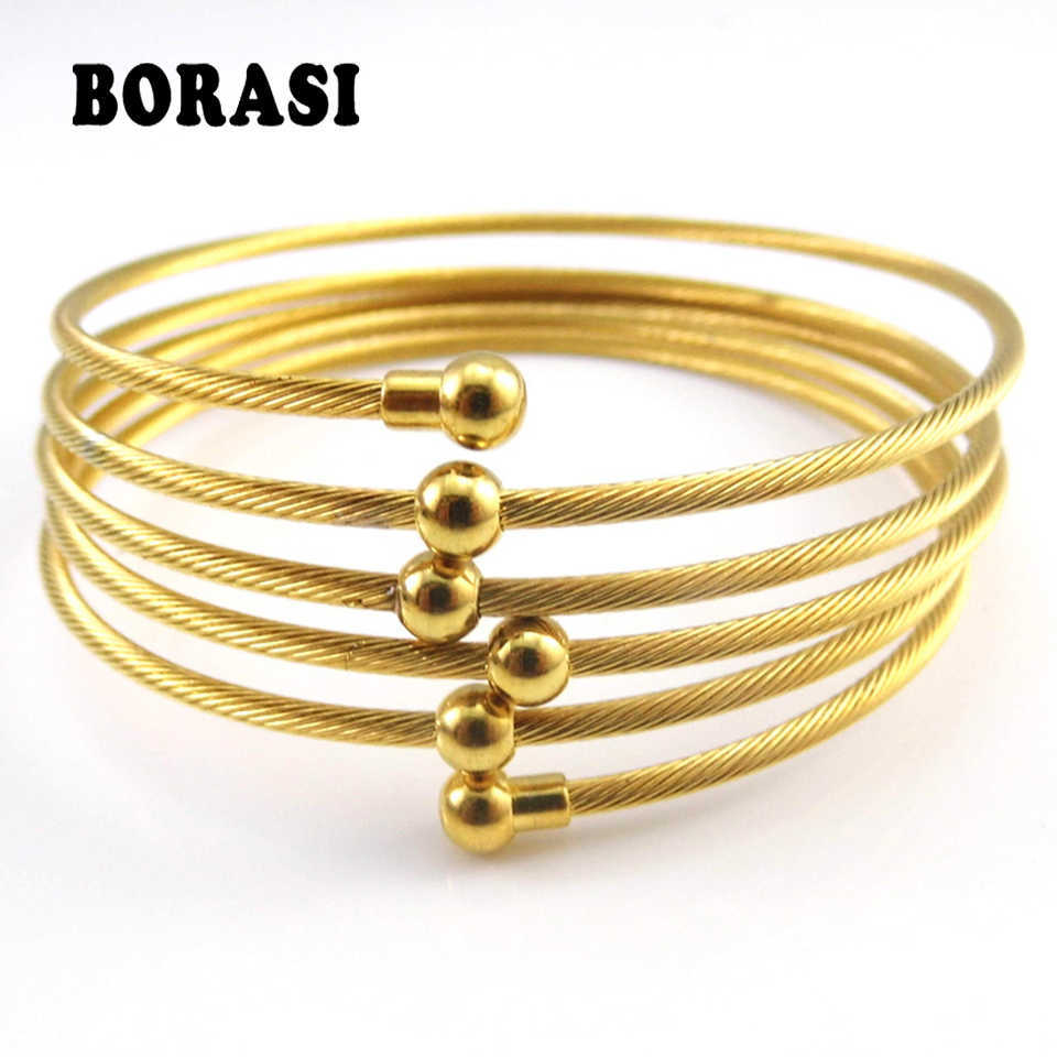 

New Yellow Gold Color Twist Wire Mesh Hand Bangle Charm Bracelets Pulseiras Fashion Jewelry for Perfume Women Bijoux Q0719