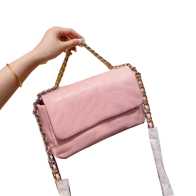 

Classic Womens Designer 19 Lambskin Bags Genuine Leather Flap Gold Chain Clutch Totes Crossbody Shoulder Female Package Lamb Luxury_handbags wholesale 26cm, Black