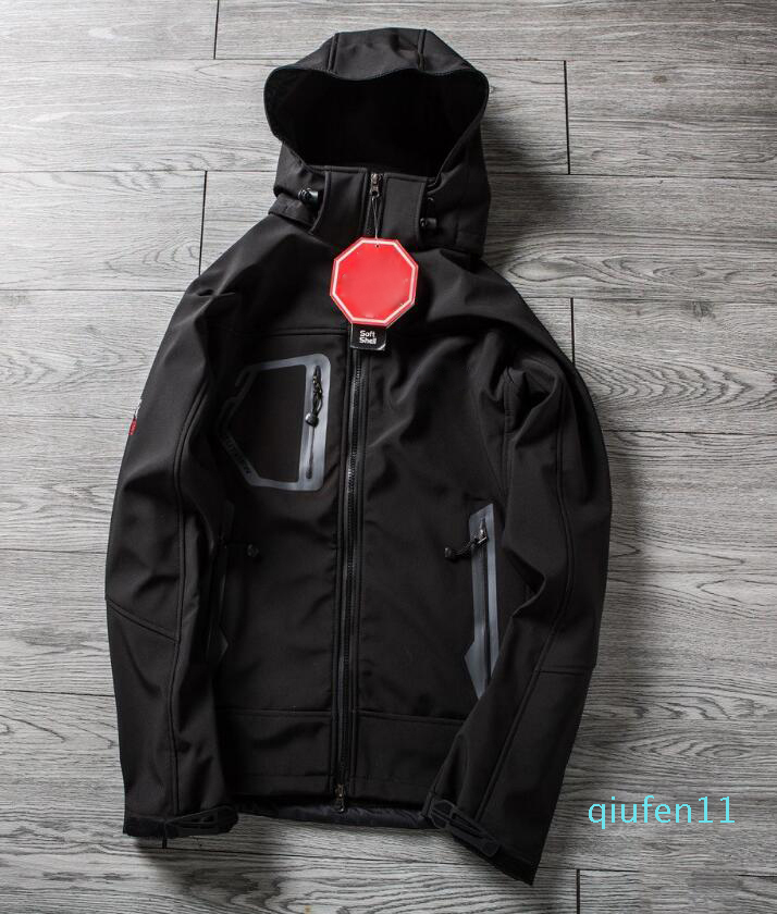 

Classic MEN' oudoor hooded Polartec softshell norTh Jacket Male Sports Windproof Waterproof Breathable winter face Coats, Brown