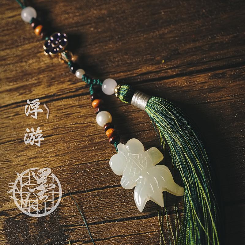 

Charms Handmade VintageJade Goldfish Tassel Pendant Hanfu Dress Fan Chi-pao Ancient Chinese Hanging Decoration Bag Packing, Bronze;silver