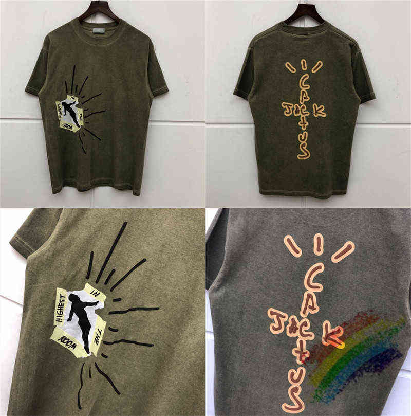 

Astroworld Travis Scott Cactus Jack Highest In The Room T Shirt Men Women 1:1 High Quality Travis Scott T-shirt Top Tees G1115