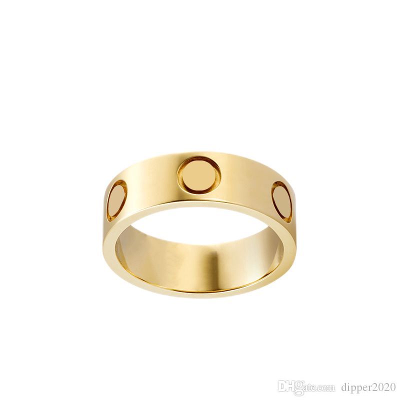 

Love Screw Ring Men's Band Rings Classic Luxury Designer Jewelry Women Titanium Steel Alloy Gold-Plated Gold/Silver/Rose Never Fade Not Allergic -Optional Width 6mm