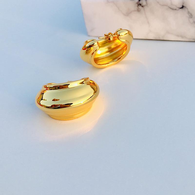 

Stud Joyas Bold Statement Hoop Earrings Studs Gold Colour Silver Needles Jewelry Plated Brass Large For Women