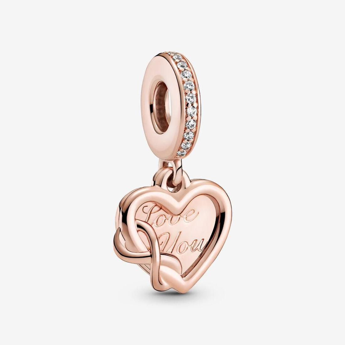 

Designer Jewelry 925 Silver Bracelet Charm Bead fit Pandora Love You Infinity Heart Dangle Slide Bracelets Beads European Style Charms Beaded Murano, Bronze;silver