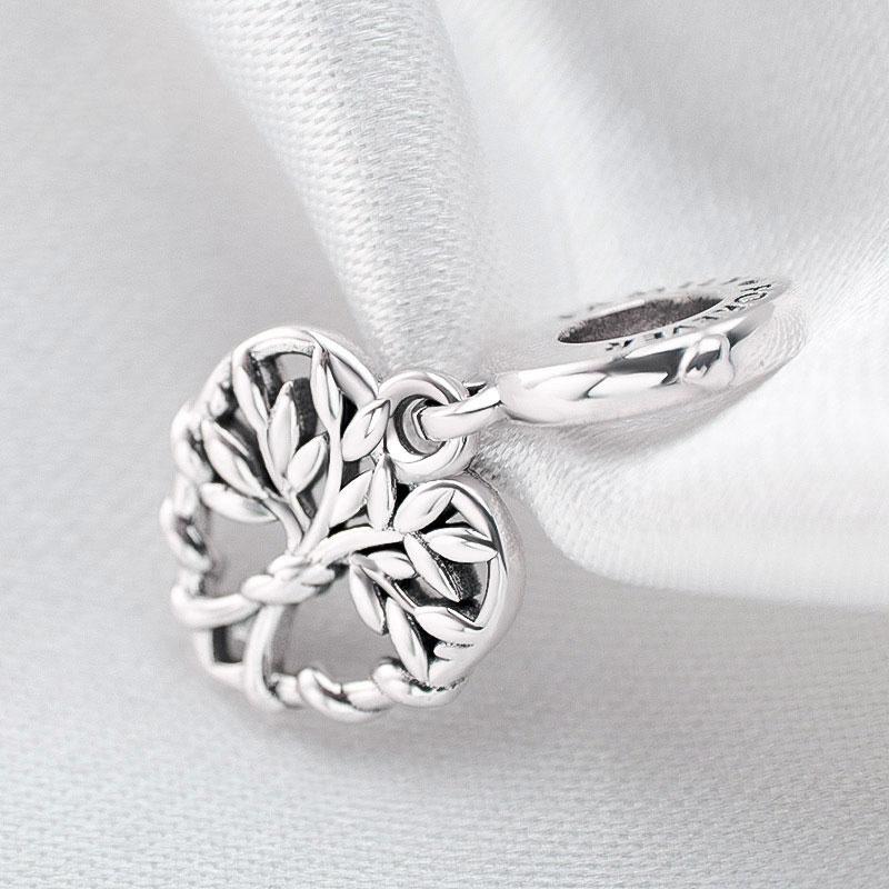 

Factory wholesale 2022 New 925 Sterling Silver Heart Family Tree Dangle Pendant Charm Bead Fits European Jewelry Charm Bracelets