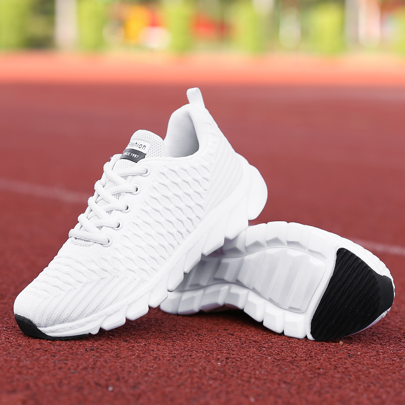 

Hotsale Women's running shoes lightweight fly mesh breathable black white pink sports trendy female casual sneakers trainers, A2