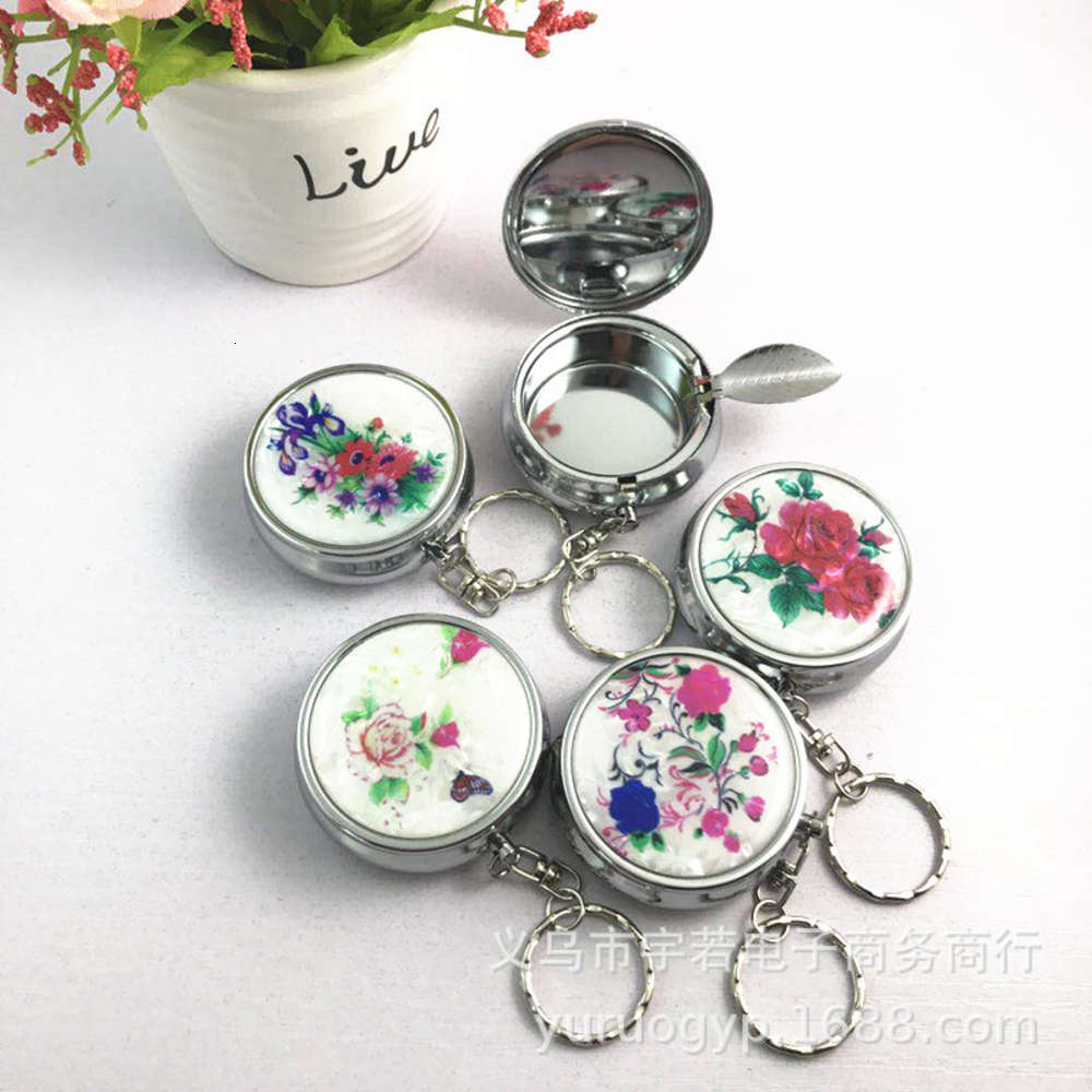 

Cigarette case Gutta percha round Mini smokers metal ashtray / business gifts
