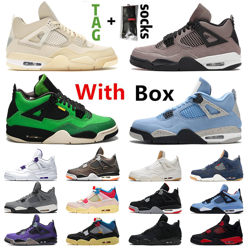 

WITH Box top quality Manila Jumpman 4 sail mens womens basketball shoes Taupe Haze University Blue Denim 4s IV what the black cat cactus jack trainers sneakers, D8 36-47 new black cat
