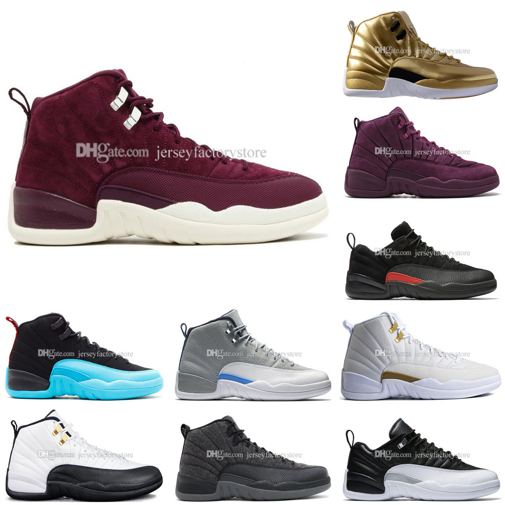 

2019 12 12s men basketball shoes Wheat Dark Grey Bordeaux Flu Game The Master Taxi Playoffs Sunrise Gym Red Royal Suede Sports sneakersOCJ2, #20 sunrise