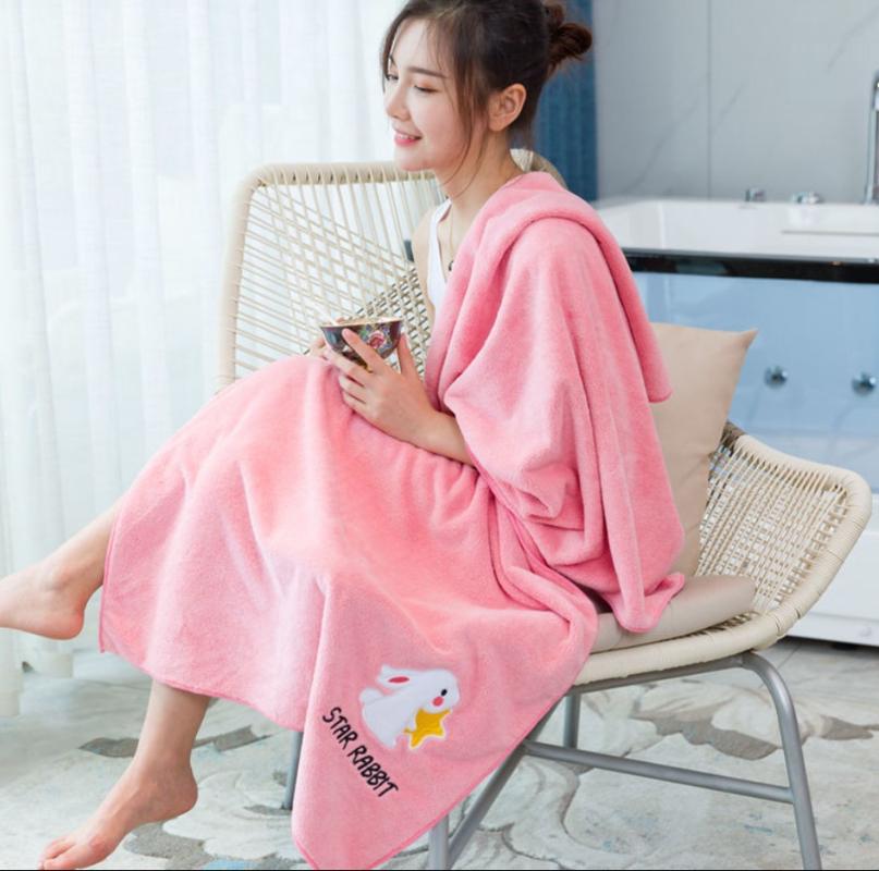 

Women's Bath Towel Swimming Wrapped Spa Clothing Girl Bathrobe Beach Body Washcloths Shower, Pink