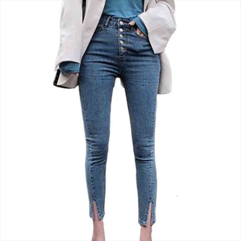 

high waist tassel ripped women legging holes denim pants trousers pencil jeans skinny black