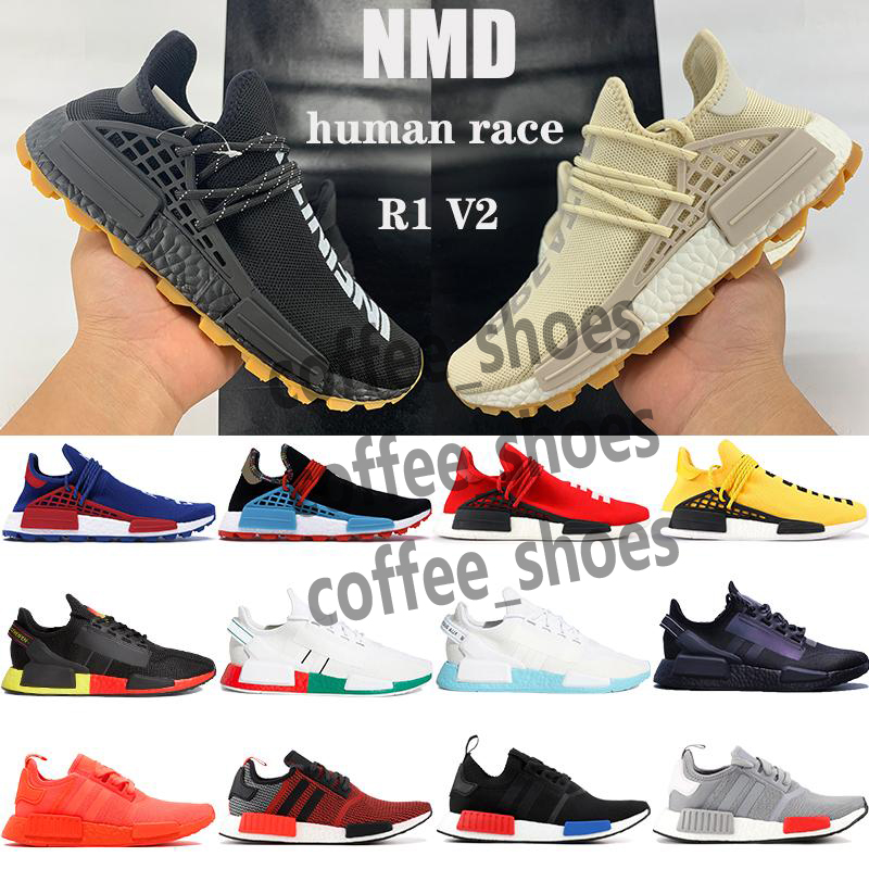 

2021 Discount NMD PW Human Race casual Shoes Infinite Species R1 Men Women Pharrell Williams Triple Black White Sneakers 36-47 Q1
