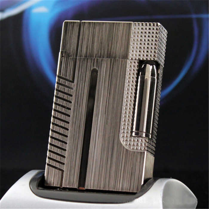 

Sell Engraving Tobacco Lighter Flame Refillable Outdoor Lighter gadgets for men ing Cling Sound French Brand Male Gift 210724