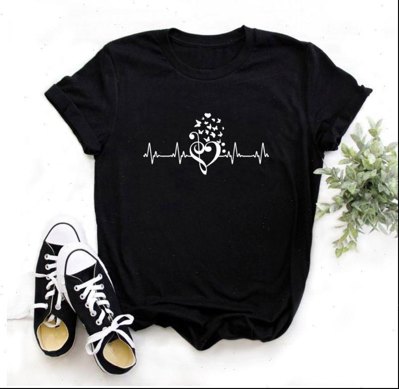 

electrocardiogram womens t shirts heart print shirt women short sleeve o neck loose summer tee camisetas mujer, White