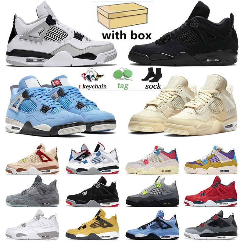 

With Box 4 Jumpman Jorden4s Mens Trainers Basketball Shoes Military Black Cat 4s Sports Off Sail New Bred White Womens University Blue Designers Sneakers Red Thunder, D25 40-47 starfish