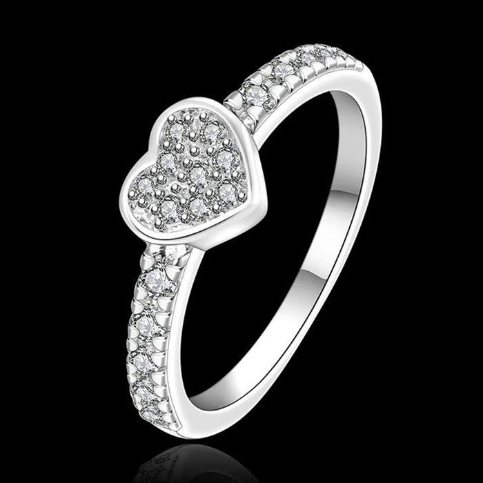 

Cluster Rings Wholesale 925 Jewelry Silver Plated Ring, Fashion Jewelry, Inlaid Stone Single Heart Ring /ardajika Arfajima