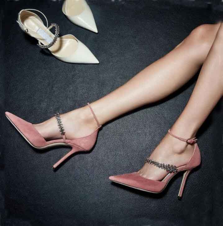 

Women sandal Sexy pumps luxury designer high heel pointy toe and crystal strap wedding party dress pump lady shoes Bing Stiletto Heels 35-42