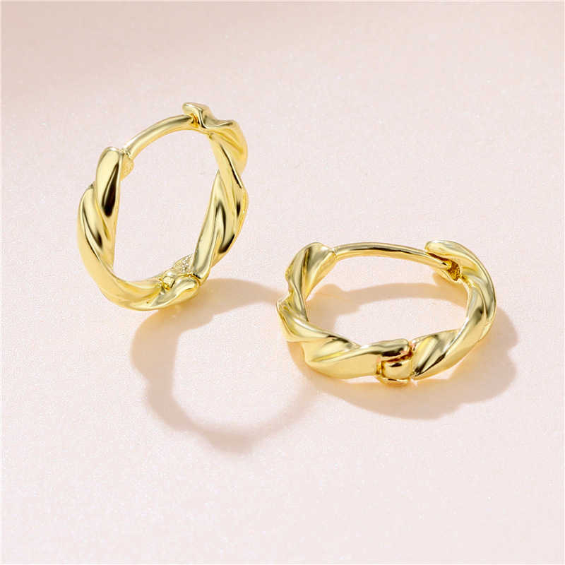 

Twisted twist round design 18k gold plated Ear Cuff earrings GSFE070 fashion style gift fit women DIY jewelry earring
