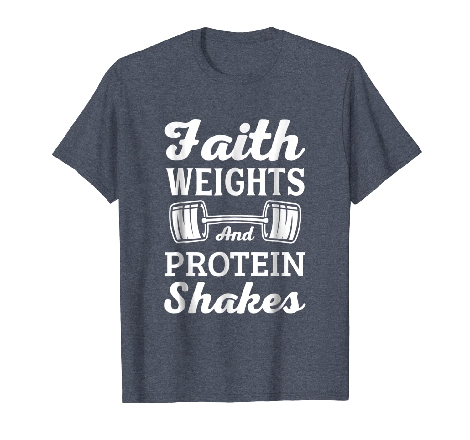 

faith weights protein shirt christian religion workout gym, White;black