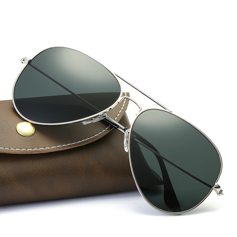 

Pilot sunglasses Women/men Classic aviation Sunglasses Driving glasses Luxury brand Real High Quality Outside Polycarbonate Goggle Glasses wholesale, Silver