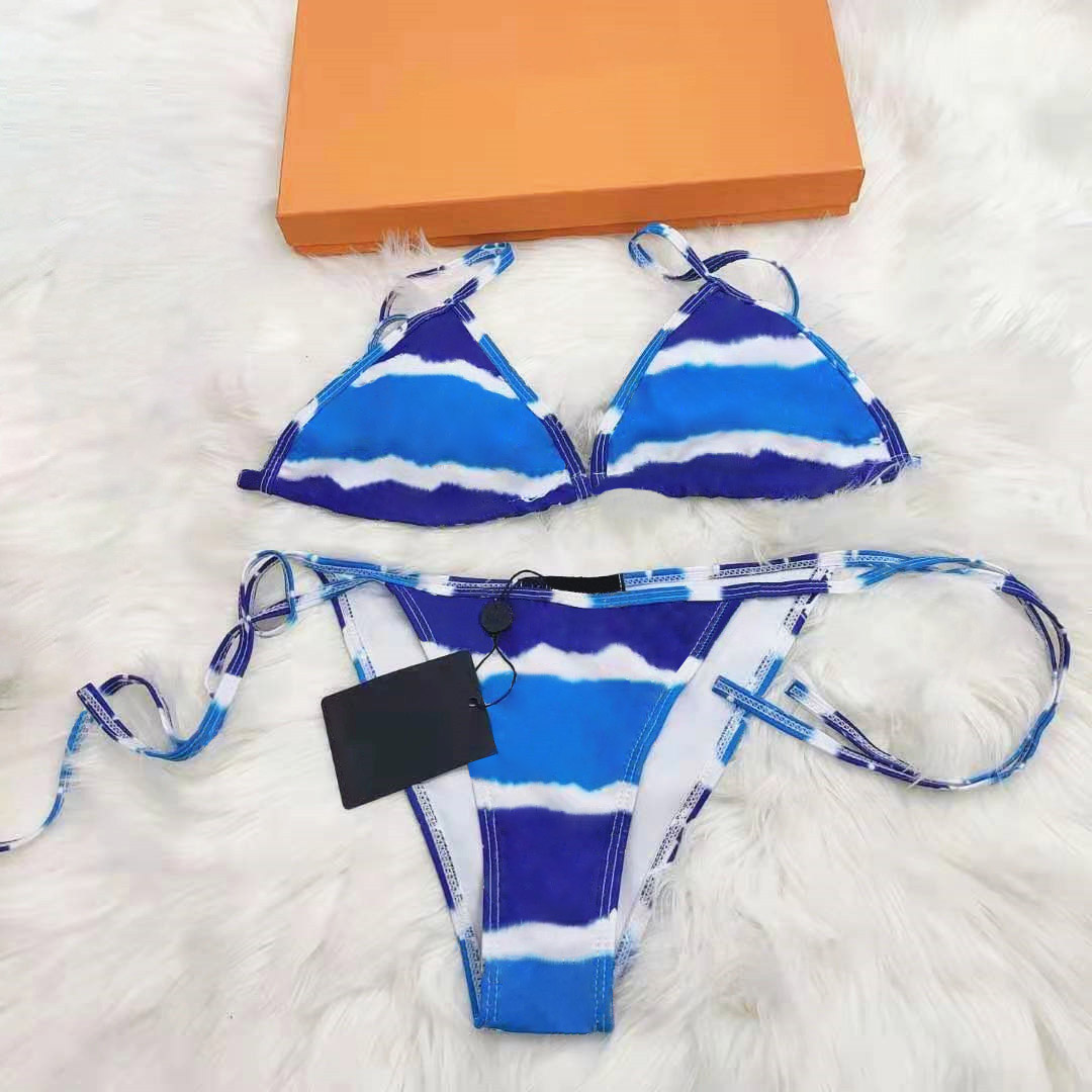 

2021 Womens Swimwear Women' Bikinis Swimsuits Sexy Breathable Letter Printing Lightweight Contrast Color 2 Piece Set Summer Beach, Red