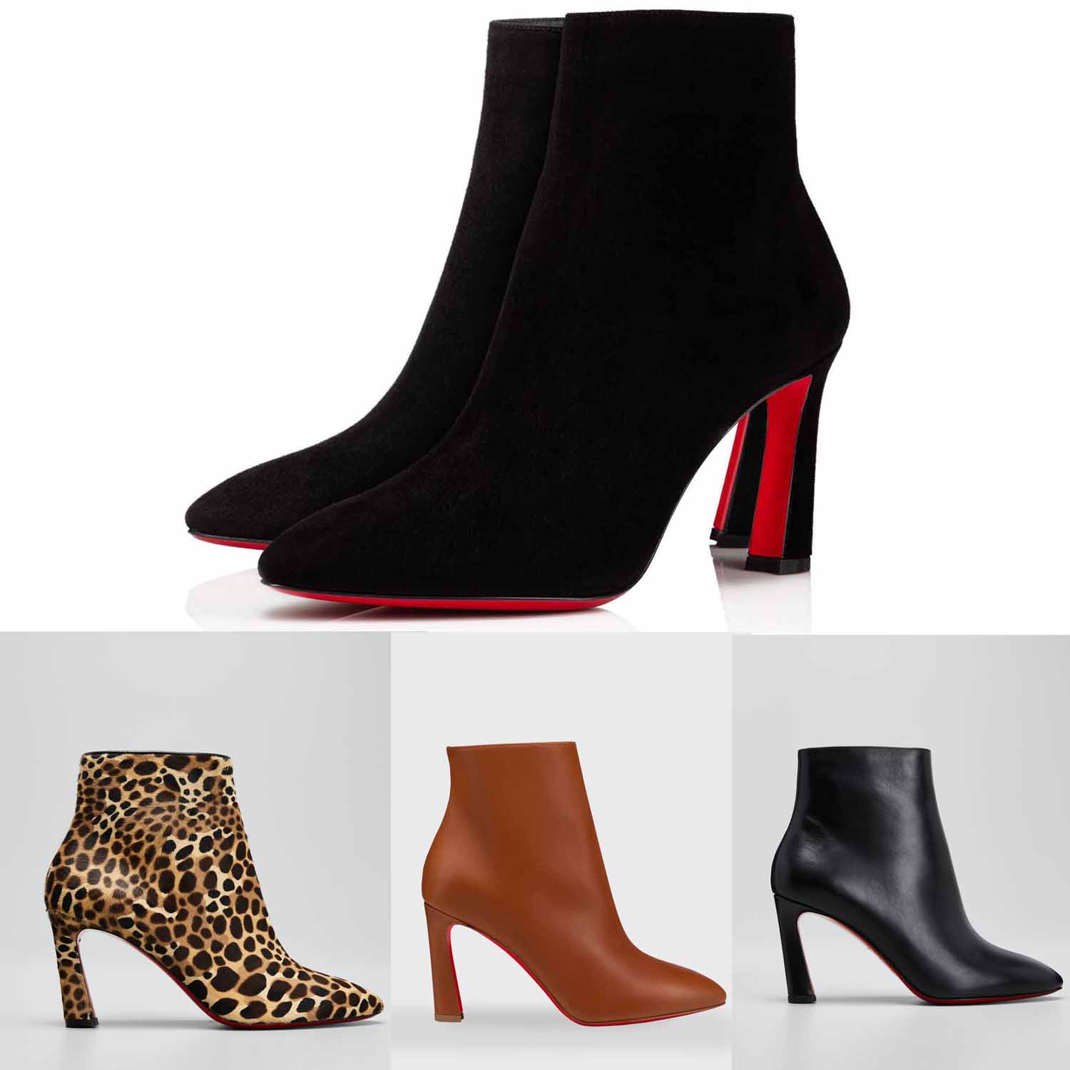 

Luxury Designer Shoes Women fashion Ankle Boots Red Bottom Chunky Heels So Eleonor Pointed Toes Suede Pumps super Quality Heel Short Booties Box EU 35-43