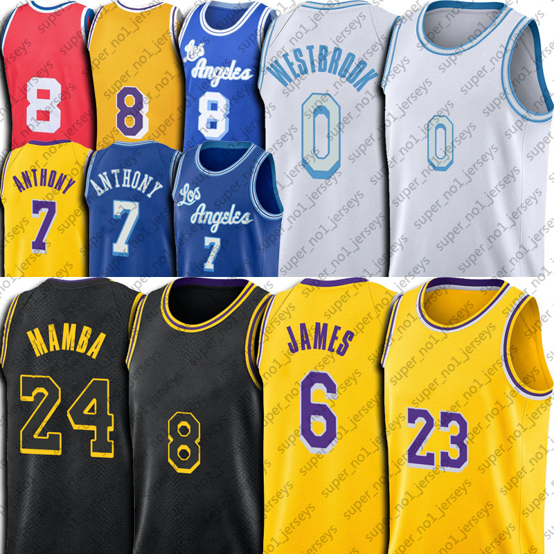 

Russell 0 Westbrook James 23 6 Basketball Lebron Jersey Throwback 8 24 Black Bryant Mamba 32 Johnson Carmelo Jerseys Anthony Basketball Davis, Crenshaw jersey