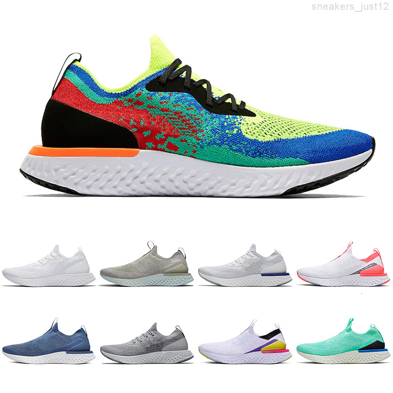 

EPIC React Fly Knit Running Shoes Belgium ALL White Royal Green Grey Gold Tennis Sport Purple Plum lue Men Women Trainers Sneakers, 23 36-45 sea mist blue white