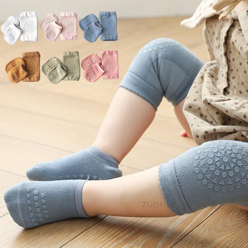 

Socks 2Pcs/lot Baby Knee Pad Rubber Sole Infant Floor Toddler Boy Girl Anti-Slip Sock Born Soft Cotton Breathable Leg Warmer, Gray