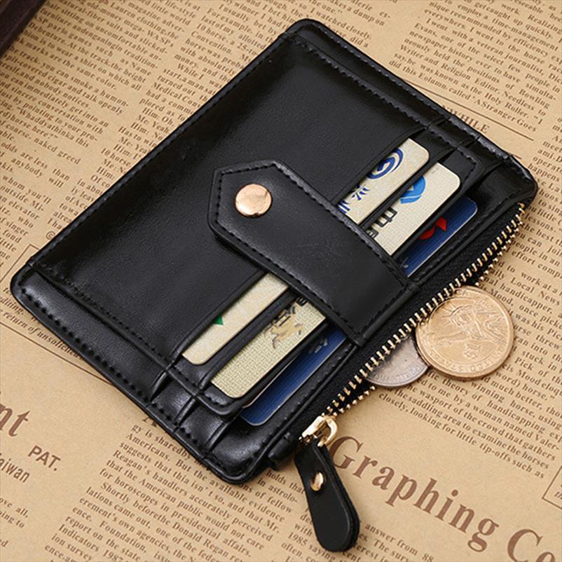 

black red color men women wallet money clip credit card holder business faux leather stylish simple fashionable purse, Red;black