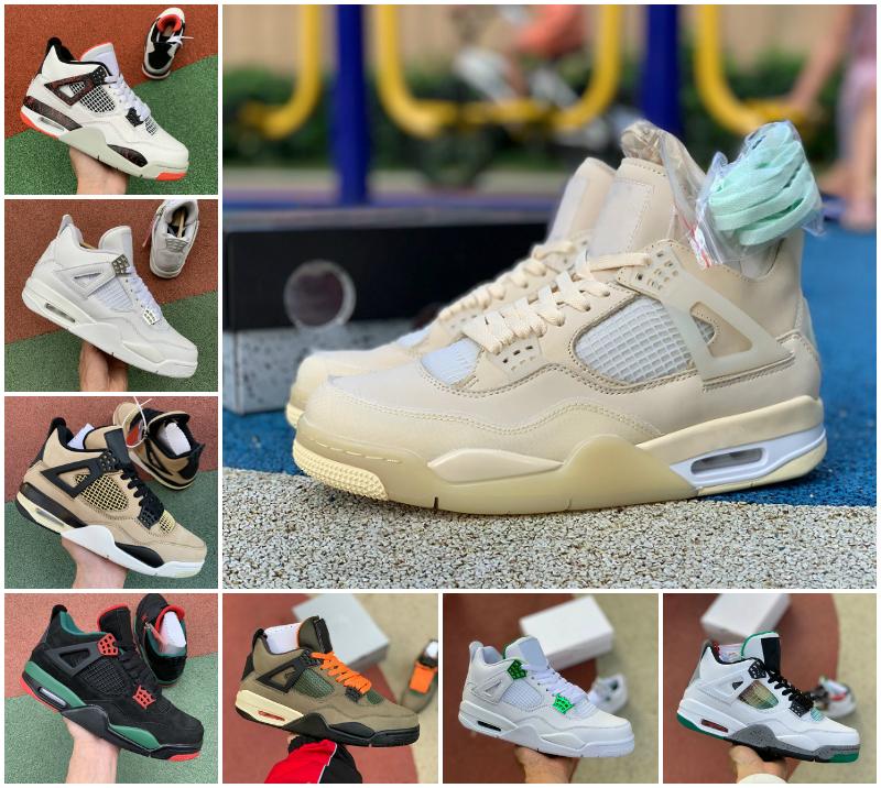 

2020 New 4 Travis Scotts Mens Basketball Shoes Jumpman 4s jordan Unc White Cement Rasta Raptors What the Sail Retroes bred Sports Designer Sneakers, Black
