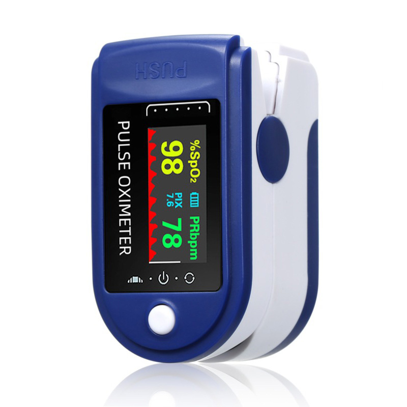 

Smart Devices Battery fingertip pulse oximeter blue and white source factory direct sales