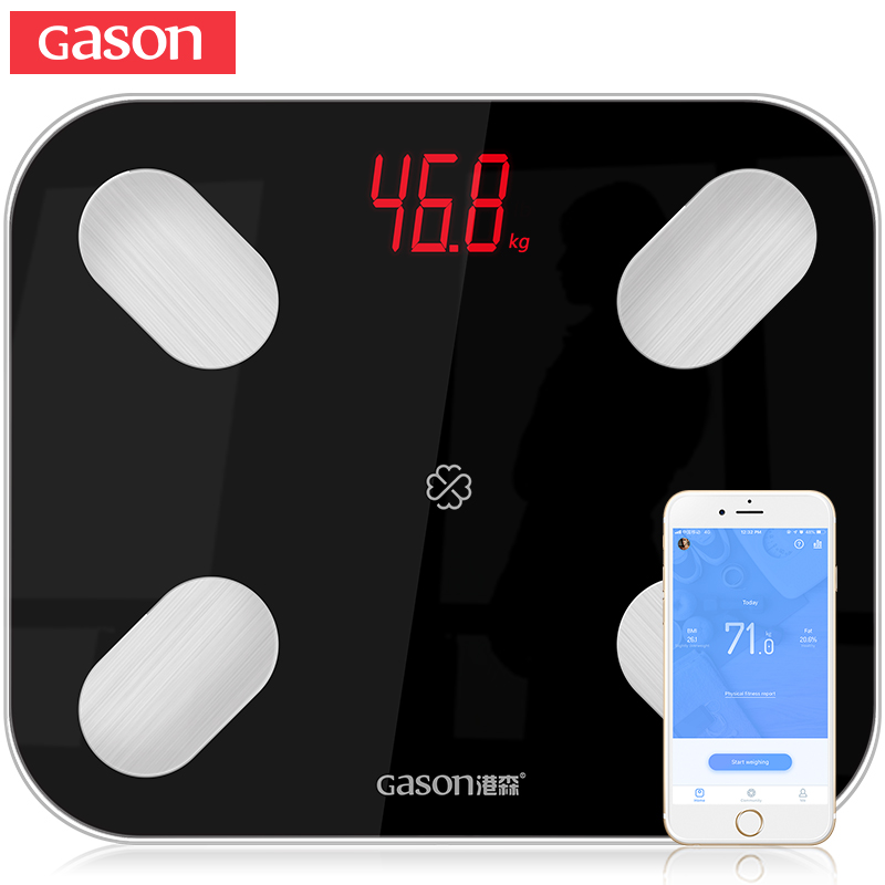 

GASON S4 Body Fat Scale Floor Scientific Smart Electronic LED Digital Weight Bathroom Balance Bluetooth APP Android or IOS