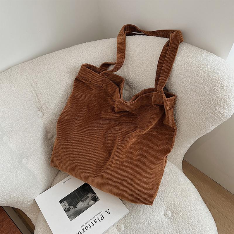 

Evening Bags Vintage Women Shoulder Casual Corduroy Pure Color Handbag Winter All Match Underarm Shopping Supplies