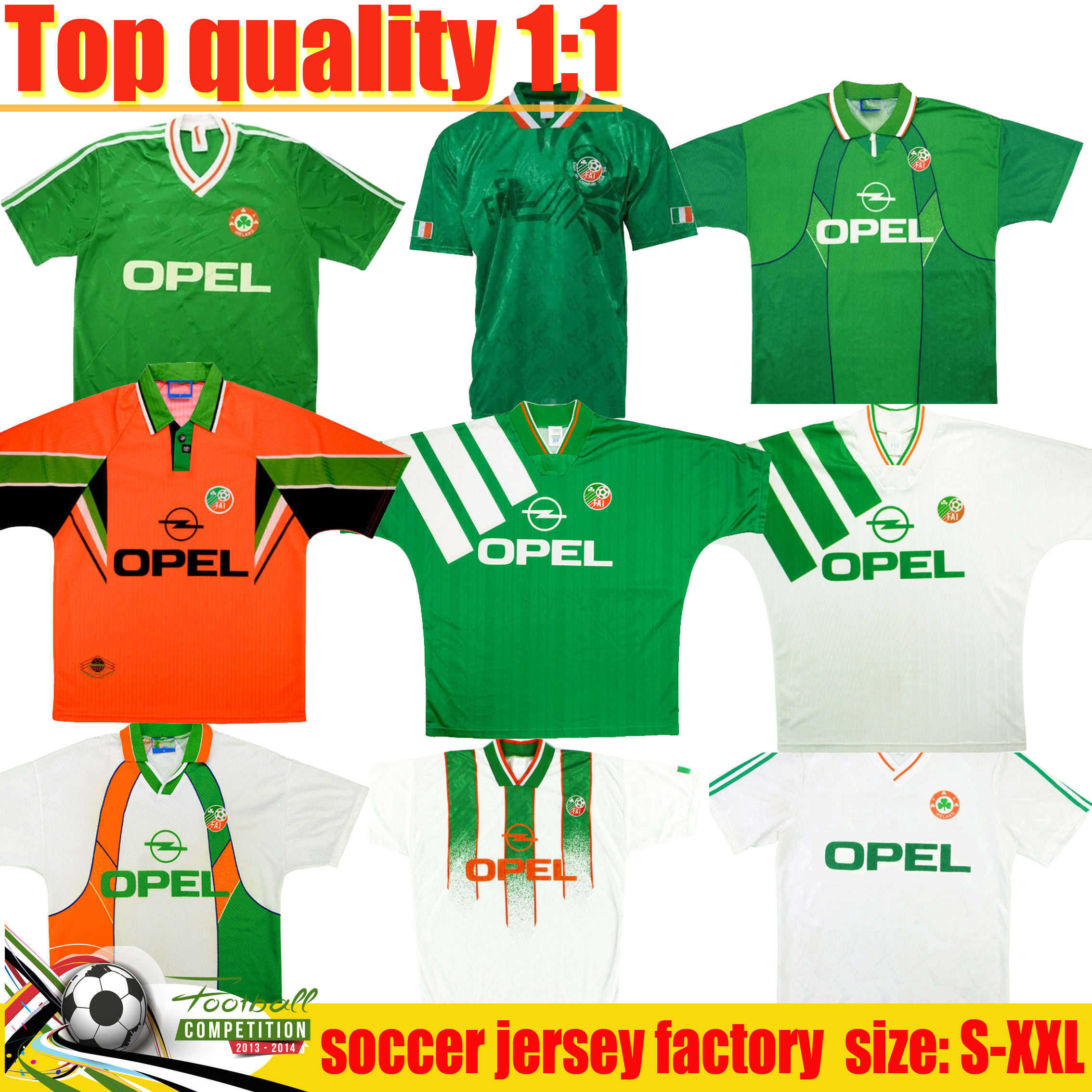 

1992 93 Ireland retro soccer jersey 1990 home classic jerseys vintage Irish Sheedy 1994 1995 1996 away football shirts McGRATH KEANE 90 92 9, Black;yellow