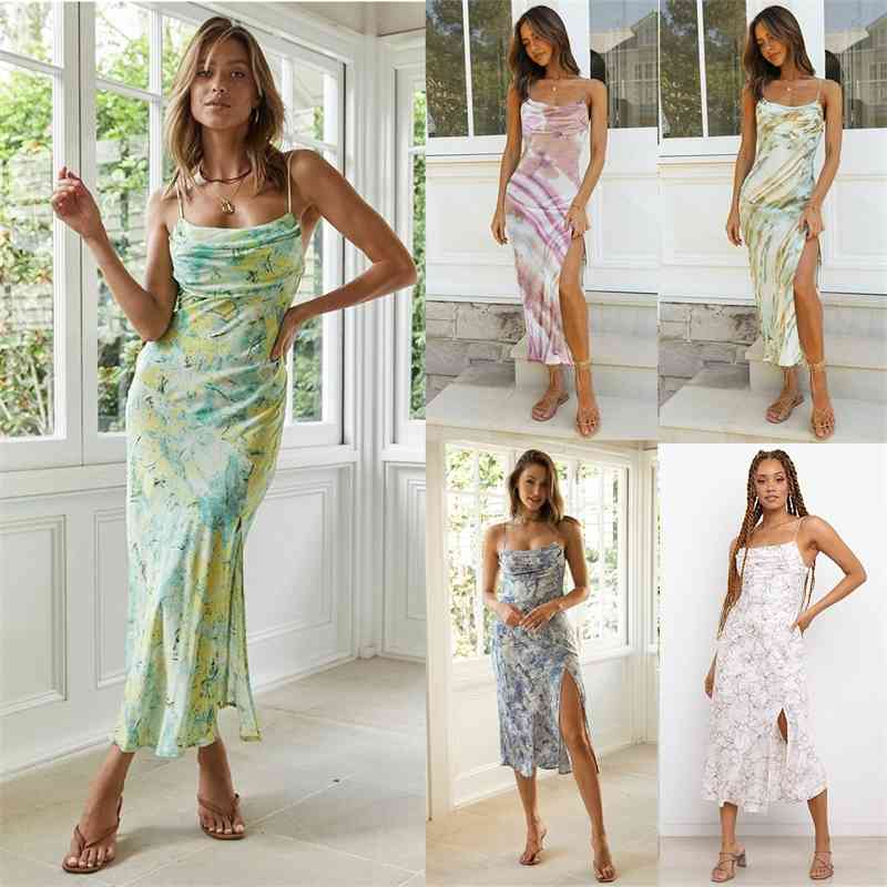 

Yd081 women' fashion slim temperament slit Beach Dress, White