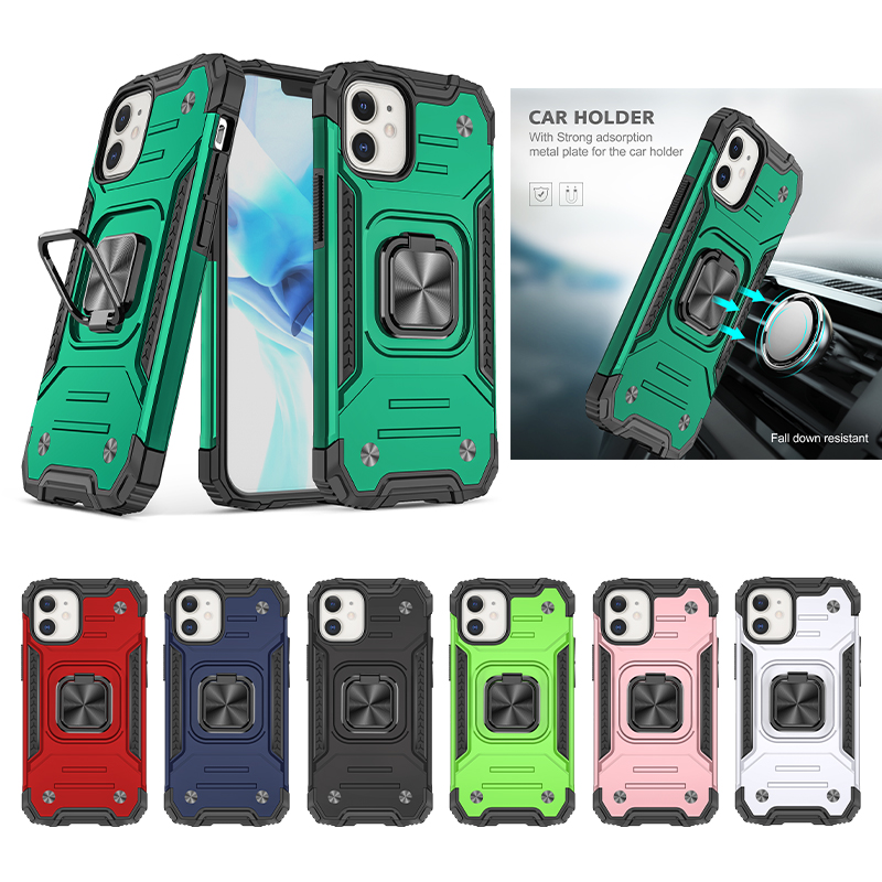 

Anti-fall 360° Finger Ring Phone Case Back Cover Cases shockproof kickstand ring Duty Rugged For Iphone14 13 12 11 X XR Pro Max 6 7 8 Samsung S23Ultra S22plus Redmi NOTE11S, Dark green