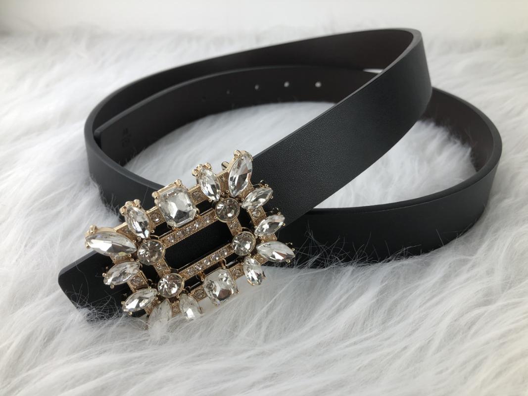 

Belts Rhinestone For Women Fashion Jeans Classic Denim Dress Luxury Belt Retro Atmospheric Metal Buckle CinturÃ³n De Mujer, Black;brown
