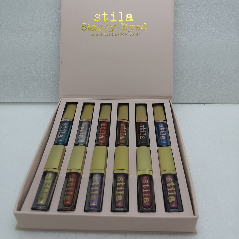 

2018 Stila Eye For Elegance Set Starry-Eyed Liquid Eyeshadow Vault Travel Makeup Glow Set Eye Cosmetics For Girls 12 Colors Palette, Multi