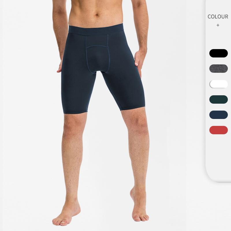 

Running Shorts European Size Tight Sports Leggings Men Fitness Training Basketball Sport Stretch Jogging, Black